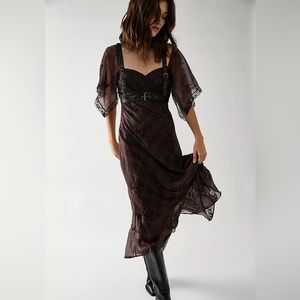 Free People Fallen Flowers Midi Dress